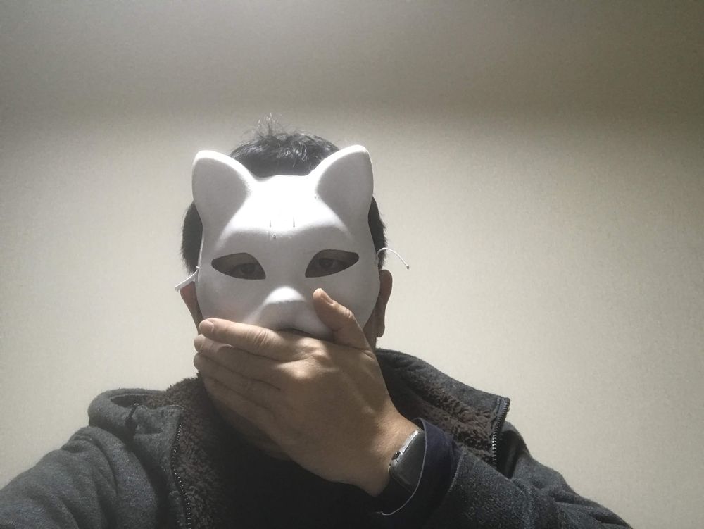 お面マスクで顔隠し YouTubeやネット飲み会に便利